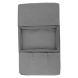 Sofa Tray Folding Arm Storage Holder Table 600D Oxford Cloth Side Pockets for Couch Grey - Close-Up Angle