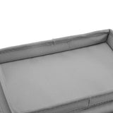 Sofa Tray Folding Arm Storage Holder Table 600D Oxford Cloth Side Pockets for Couch Grey
