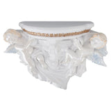 Resin Angel Wall Shelf European Exquisite Beautiful Decoration Rack for Bedroom Living Room Kitchen Pure White Gold