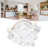 Resin Angel Wall Shelf European Exquisite Beautiful Decoration Rack for Bedroom Living Room Kitchen Pure White Gold - Extra Image