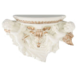 Resin Angel Wall Shelf European Exquisite Beautiful Decoration Rack for Bedroom Living Room Kitchen Beige Gold - Front View