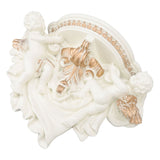 Resin Angel Wall Shelf European Exquisite Beautiful Decoration Rack for Bedroom Living Room Kitchen Beige Gold - Rear View