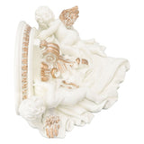 Resin Angel Wall Shelf European Exquisite Beautiful Decoration Rack for Bedroom Living Room Kitchen Beige Gold - Low Angle