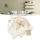 Resin Angel Wall Shelf European Exquisite Beautiful Decoration Rack for Bedroom Living Room Kitchen Beige Gold - Extra Image