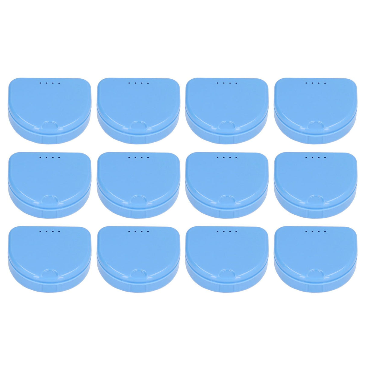 12 Pcs Denture Box Plastic Tooth Dental Orthodontic Retainer Compact Storage Case
