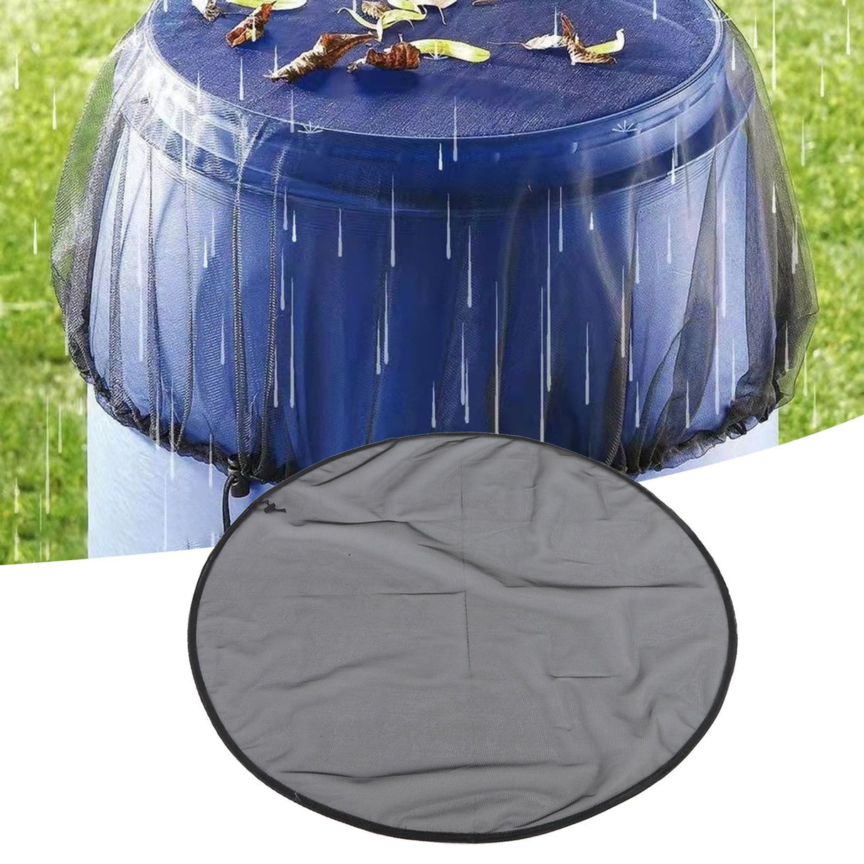 Bucket Mesh Cover Ultra Fine Mesh Drawstring Design Easy Installation Rain Barrel Screen for Bucket Under 80cm Diameter