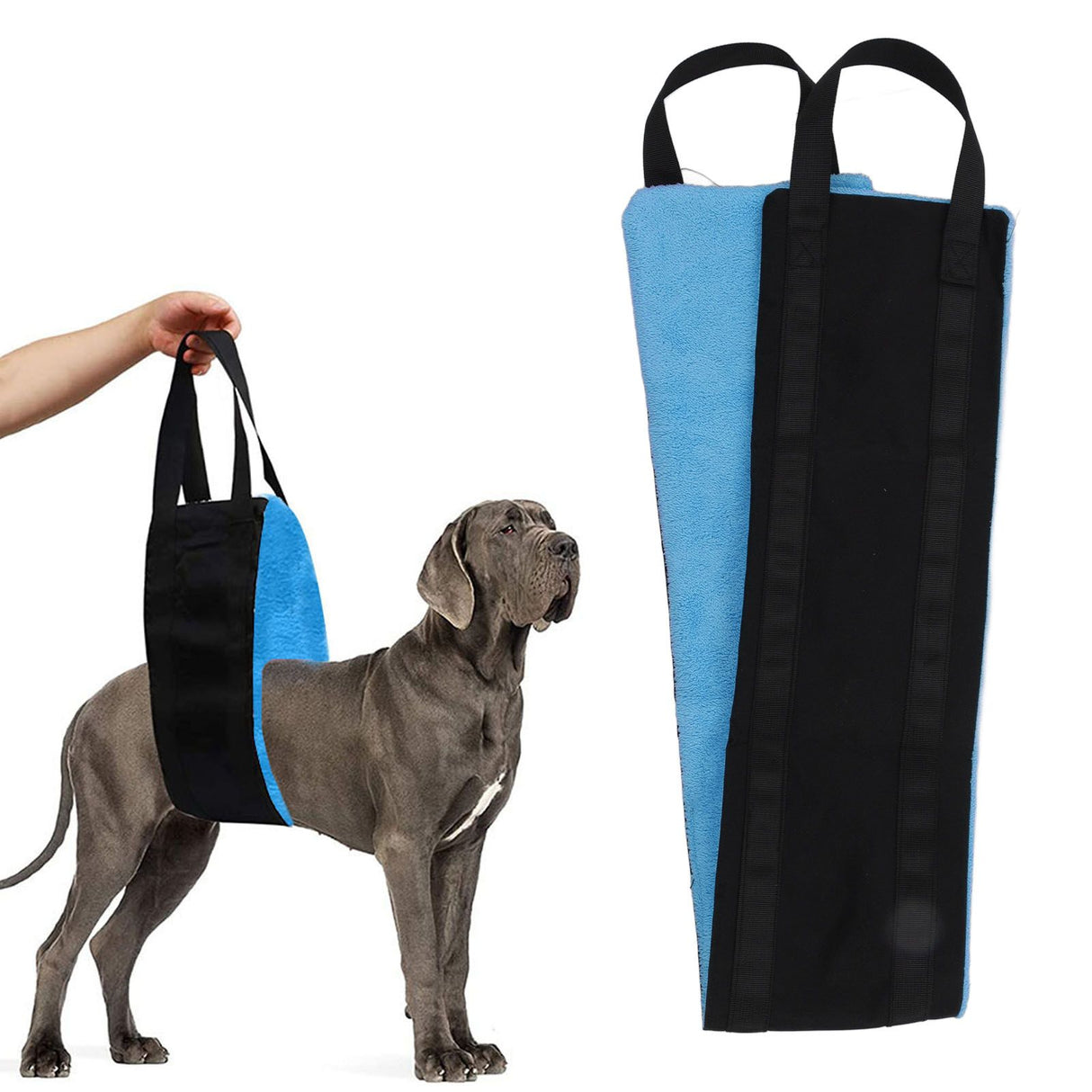 Dog Sling Oxford Cloth Simple Effective Pet Lift Sling Harness Pet Assist Belt for Dogs Hind Leg Support Blue