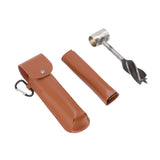 Outdoor Survival Multitool Stainless Steel Hole Drilling Punching Tool with Storage Bag Brown