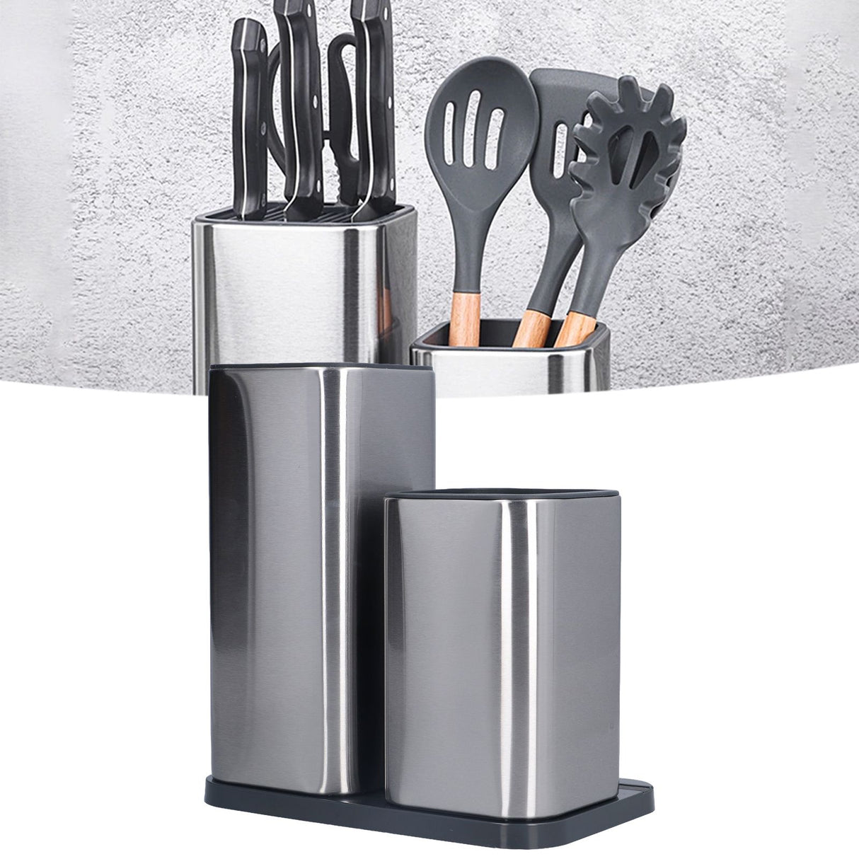 Stainless Steel Knife Holder Universal Kitchen Knife Organizer for Multiple Kitchen Knives and Scissors