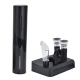 Electric Wine Opener Foil Cutter Aerator Pourer Wine Stopper Set with Storage Base for Home Bar Restaurant