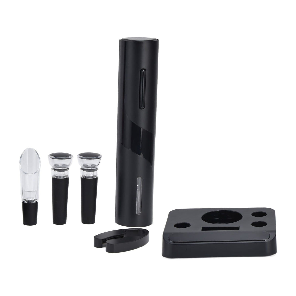 Electric Wine Opener Foil Cutter Aerator Pourer Wine Stopper Set with Storage Base for Home Bar Restaurant