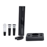 Electric Wine Opener Foil Cutter Aerator Pourer Wine Stopper Set with Storage Base for Home Bar Restaurant - Side View