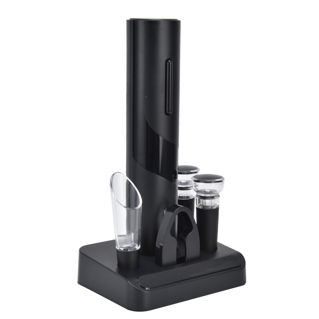 Electric Wine Opener Foil Cutter Aerator Pourer Wine Stopper Set with Storage Base for Home Bar Restaurant