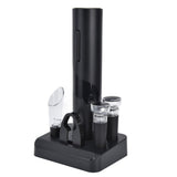 Electric Wine Opener Foil Cutter Aerator Pourer Wine Stopper Set with Storage Base for Home Bar Restaurant