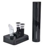 Electric Wine Opener Foil Cutter Aerator Pourer Wine Stopper Set with Storage Base for Home Bar Restaurant