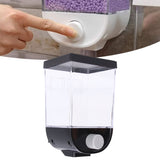 Square Dry Food Dispenser Wall Mounted Grain Storage Container Laundry Bead Cereal Dispenser for Kitchen1L