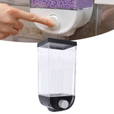 Square Dry Food Dispenser Wall Mounted Grain Storage Container Laundry Bead Cereal Dispenser for Kitchen1.5L