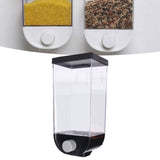 Square Dry Food Dispenser Wall Mounted Grain Storage Container Laundry Bead Cereal Dispenser for Kitchen1.5L