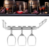 Stainless Steel Double Row Wine Glass Stemware Rack Hanging Stemware Holder Under CabinetS - Extra Image
