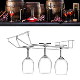 Stainless Steel Double Row Wine Glass Stemware Rack Hanging Stemware Holder Under CabinetM