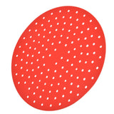 20cm Anti Slip Round Cooking Fryer Mat Anti Sticking Silicone Steamer Liners For KitchenRed - Side View