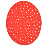 20cm Anti Slip Round Cooking Fryer Mat Anti Sticking Silicone Steamer Liners For KitchenRed