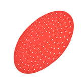 20cm Anti Slip Round Cooking Fryer Mat Anti Sticking Silicone Steamer Liners For KitchenRed - Rear View