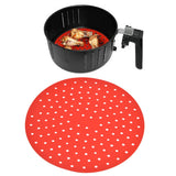 20cm Anti Slip Round Cooking Fryer Mat Anti Sticking Silicone Steamer Liners For KitchenRed