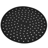 20cm Anti Slip Round Cooking Fryer Mat Anti Sticking Silicone Steamer Liners For KitchenBlack