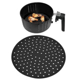 20cm Anti Slip Round Cooking Fryer Mat Anti Sticking Silicone Steamer Liners For KitchenBlack