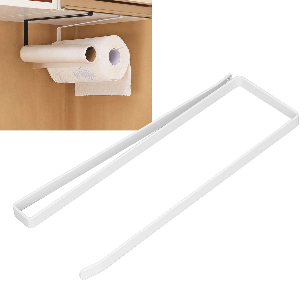 Hanging Paper Towel Holder Modern Elegant Style Durable Structure Convenient Practical Decorative Rack for Home