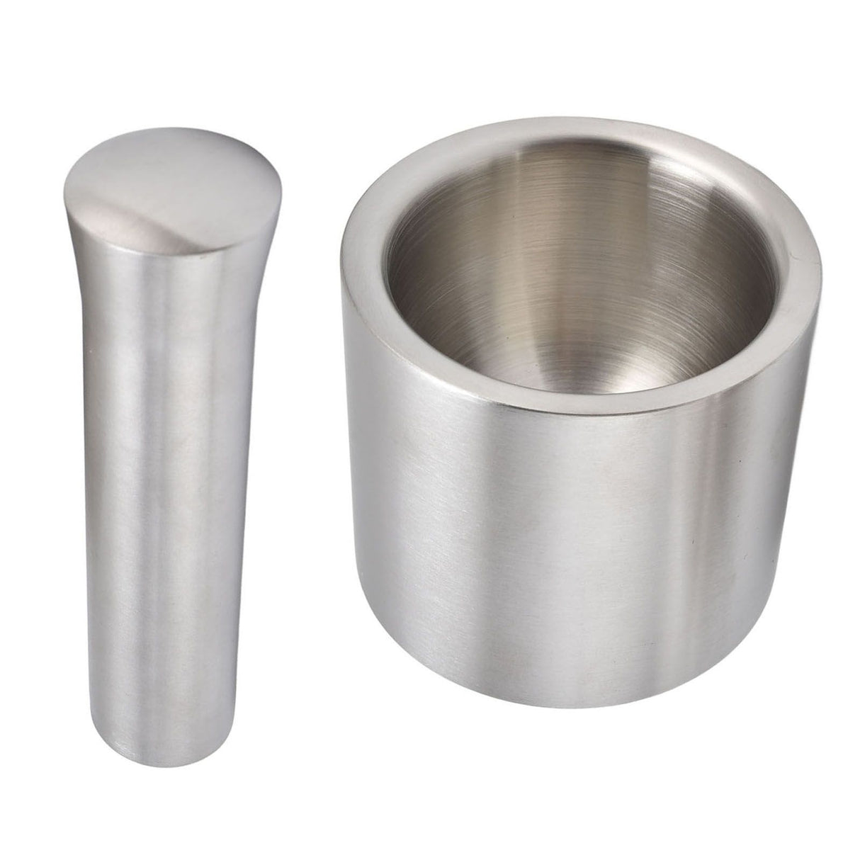 Mortar Pestle Dual Structure Design Glossy Texture Practical Silent Cleanable Kitchen Grinder for Food