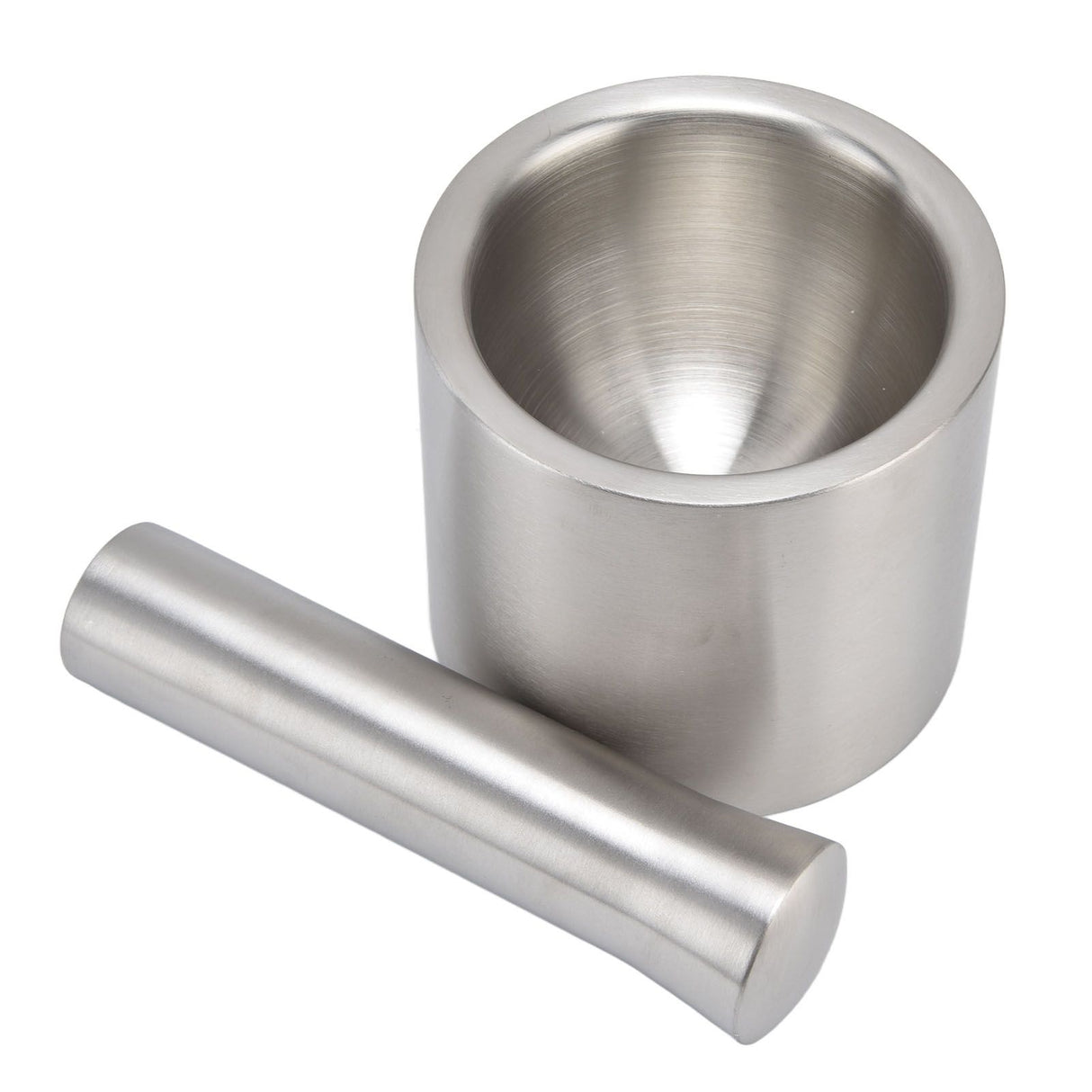 Mortar Pestle Dual Structure Design Glossy Texture Practical Silent Cleanable Kitchen Grinder for Food