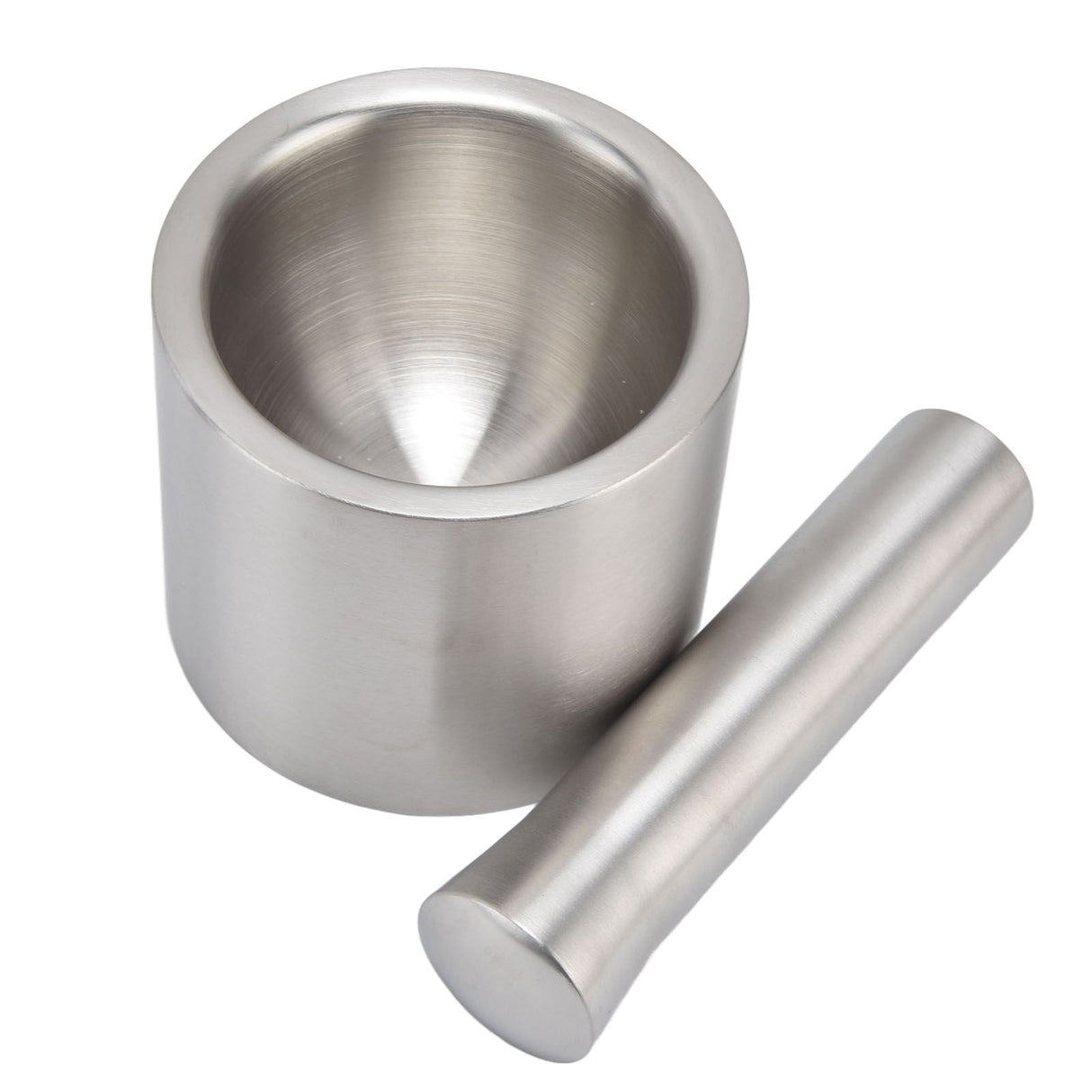 Mortar Pestle Dual Structure Design Glossy Texture Practical Silent Cleanable Kitchen Grinder for Food