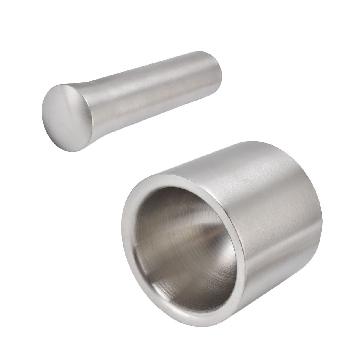 Mortar Pestle Dual Structure Design Glossy Texture Practical Silent Cleanable Kitchen Grinder for Food