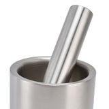 Mortar Pestle Dual Structure Design Glossy Texture Practical Silent Cleanable Kitchen Grinder for Food