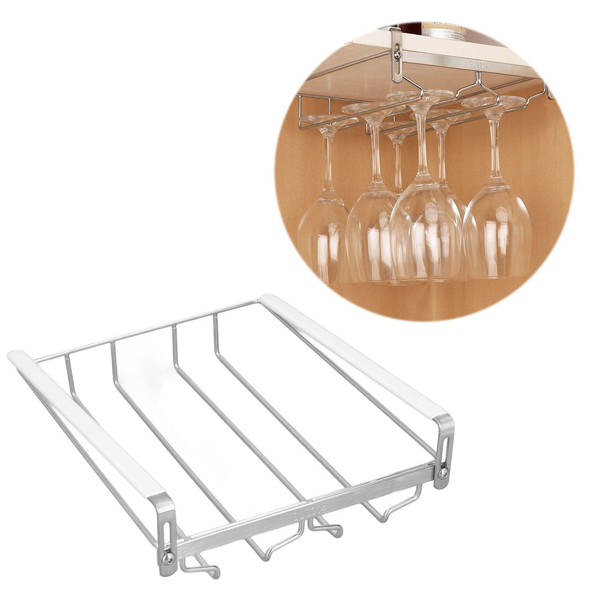 Wine Cup Holder Stainless Steel Non Perforated Tall Wine Glass Holder Hanging Glass Holder