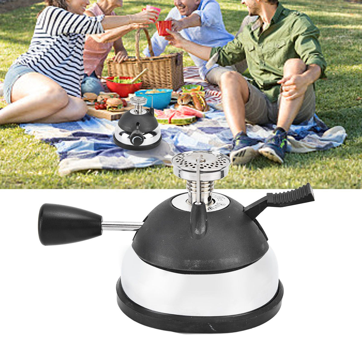 Butane Burner Adjustable Flame Easy Operation Stainless Steel Highly Durable Mini Butane Tabletop for Picnic Camping Travel