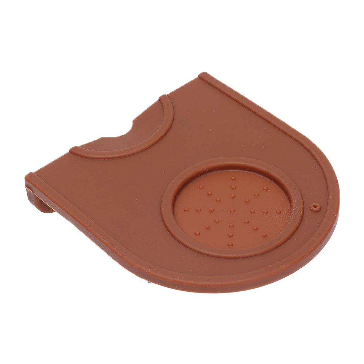 Coffee Tamper Pad Silicone Anti Slip Tamper Mat Soft Harmless Corner Tamping Mat for HouseholdBrown