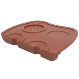 Silicone Coffee Tamper Pad Anti Slip Soft Tamper Mat Heat Resistant Corner Tamping Mat for HomeBrown