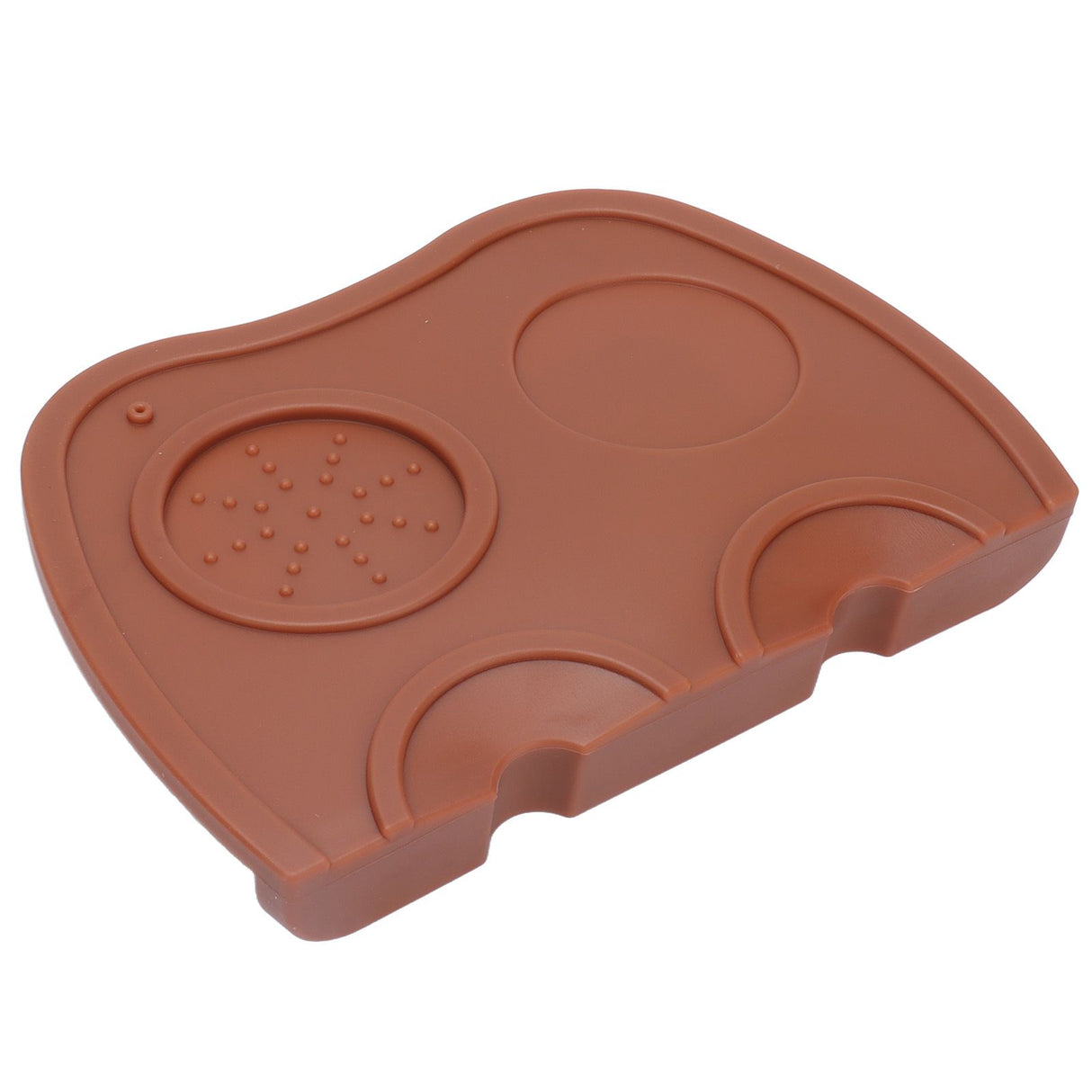 Silicone Coffee Tamper Pad Anti Slip Soft Tamper Mat Heat Resistant Corner Tamping Mat for HomeBrown