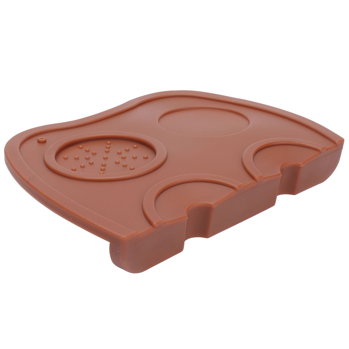 Silicone Coffee Tamper Pad Anti Slip Soft Tamper Mat Heat Resistant Corner Tamping Mat for HomeBrown