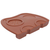 Silicone Coffee Tamper Pad Anti Slip Soft Tamper Mat Heat Resistant Corner Tamping Mat for HomeBrown - Low Angle