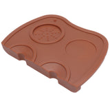 Silicone Coffee Tamper Pad Anti Slip Soft Tamper Mat Heat Resistant Corner Tamping Mat for HomeBrown