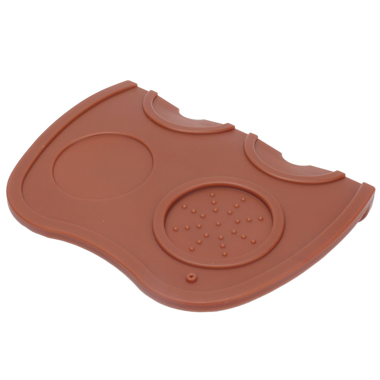 Silicone Coffee Tamper Pad Anti Slip Soft Tamper Mat Heat Resistant Corner Tamping Mat for HomeBrown