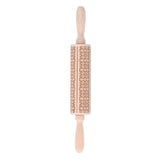 Embossed Rolling Pin 35cm 3D Pattern Highly Durable Moistureproof Safe Eco Friendly Easy Control Christmas Rolling PinExotic Charm - Top-Down View