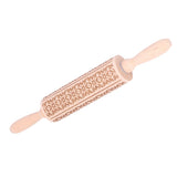 Embossed Rolling Pin 35cm 3D Pattern Highly Durable Moistureproof Safe Eco Friendly Easy Control Christmas Rolling PinExotic Charm - 45-Degree Angle