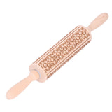 Embossed Rolling Pin 35cm 3D Pattern Highly Durable Moistureproof Safe Eco Friendly Easy Control Christmas Rolling PinExotic Charm - Close-Up Angle