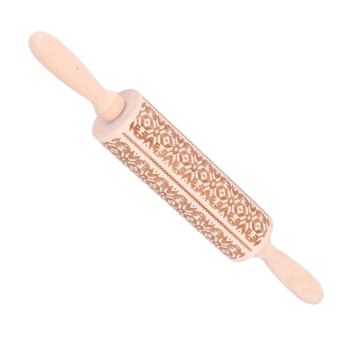 Embossed Rolling Pin 35cm 3D Pattern Highly Durable Moistureproof Safe Eco Friendly Easy Control Christmas Rolling PinExotic Charm