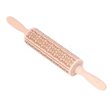 Embossed Rolling Pin 35cm 3D Pattern Highly Durable Moistureproof Safe Eco Friendly Easy Control Christmas Rolling PinExotic Charm - Extra Image